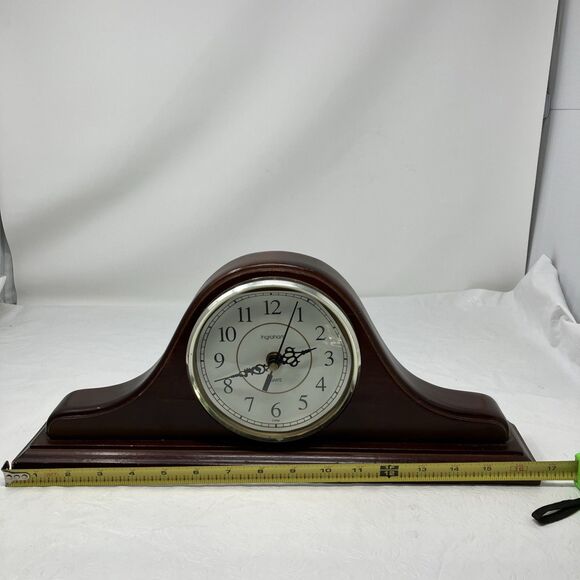 Vintage Ingraham Wood Clock Mantle Tambour Battery Powered WORKS - Picture 4 of 15